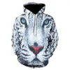 Erkek Hoodies Tiger Erkek Hayvan Sweatshirt Cep Büyük Boyut Sweatshirts Hoddie 3D Hoodie 2023 Gündelik Sokak Giyim Damlası Gemi