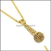 Pendant Necklaces Mens Iced Out Necklace Fashion Microphone Hip Hop Jewelry Gold Cuban Chain C3 Drop Delivery Pendants Dhyjs