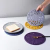 Tafelmatten kussens 3 stks/set 20 cm ronde 3D borduurs siliconen placemat servies oliebestendige warmte isolatie tablemat keukengereismatesmaties