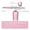 Устройства для ухода за лицом Портативный воздушный компрессор Беспроводной кислородный инжектор Пистолет-распылитель Nano Mist Аэрограф Макияж Увлажнение кожи СПА-набор 230208