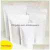 Packing Bags Sale Real Gift 50Pcs Lot 6Sizes White Paper Zip Lock Bag Inside Transparant Pe Film Layer Zipper Doypack Food Packaging Dhifk