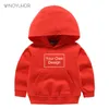 Hoodies Sweatshirts Customized Print Hoodies Kids Baby Birthday Sweatshirts Your Own Design Picture Clothing For Boy Girls DIY Pullover 230208