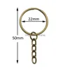 Anahtar halkalar 100pcs/lot zincir yüzüğü Anahtarlık bronz rhodyum altın uzun yuvarlak bölünmüş anahtarlar mücevher yapımı toptan diy dhjzn