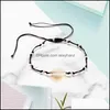 Anklets Shell Beads Fringe Beach Woven Women Ankle Bracelets Foot Jewelry Simple Black Rope Handmade Charm Shells Drop Delivery Dhorn