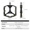 Bike Pedals WEST BIKING 3 Bearing Bicycle Pedals Ultralight Carbon Fiber Sealed Bearing Non-slip Aluminum Alloy MTB Road Bike Cycling Pedals 0208