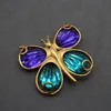 Vintage Brooch Vintage Classic Style Accessories Butterfly Jelly Glaze Spring Genuine Gold Plated Jewelry