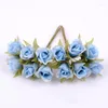 Decorative Flowers 6pcs 2cm Mini Silk Rose Artificial Flower Wedding Bouquet Home Decoration Accessories DIY Wreath Decor Scrapbook Crafts