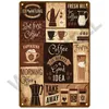 Kaffee-Blechschild, Vintage-Wandkunst, Poster, Metallschild, dekorative Wandplatte, Küchentafel, Metall, Vintage-Stil, Café, Bar, Heimdekoration, Zubehör, 20 cm x 30 cm, Woo