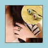 Band Rings Engagement Punk Gothic Exaggerated Vampire Blue Brown Color Eye For Women Drop Delivery Jewelry Dh5Cm