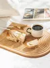 Plates Nordic Breakfast Bread Plate Solid Wood Home Western Beech Dinner Creative Pizza Steak Tray Arched Tableware