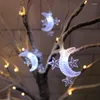 Juldekorationer LED -stjärna Moon String Lights Eid Mubarak Tree Year Holiday Party Decorative Lighting