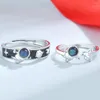 Wedding Rings 1Pcs Silver Color Couple Ring Fashion Creative Astronaut Maiden Student Adjustable Pair Lovers Jewelry Festival Gift