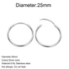 Hoop Earrings 25mm Large Circle Stainless Steel For Women Big Ear Rings Jewelry Wholesale Drop