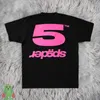 남자 티셔츠 고품질 폼 프린트 Young Thug Sp5der 555555 Tshirt 스파이더 웹 패턴 레드 T 셔츠 J230208