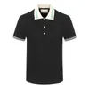Tasarımcı Stripe Polo Gömlek Tişörtleri Yılan Polos Polos Bee Çiçek Erkek Yüksek Sokak Moda At Polo Lüks T-Shirt 884