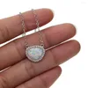 Chains OL Lady Modern Jewelry Uneven Opal Gem Roes Gold Silver Color Delicate Top Quality White Fire Fashion Elegant Necklace