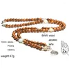 Strand 108 Perles Yoga Bracelet Pour Femmes Hommes Bois De Santal Naturel Bouddhiste Bouddha Bois Prière Perlé Lotus OM Chapelet Bracelets Colliers