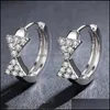 Boucles d'oreilles à clous pour femmes, bijoux de luxe, Triangle symétrique, Zircon, boucle d'oreille, livraison directe Dhxo0