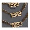 Anklets 19802010 Geboortejaar Nummer Leg Bracelet Sieraden Roestvrij staal enkelbeugels Rose Gold Color Anklet for Women Gifts 1254 Dh1Qj