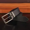 Bälten 3.3 cm män bälte högkvalitativ designer svart casual äkta läder mode midjeband för manlig cowboy vit stift buckl midje rem