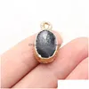 Charms 2st Natural Stone Pendant Oval Gold Edging Exquisite Agates for DIY Jewelry Halsband Armband Earring Accessories Maki DHSM4