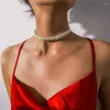 Anhänger Halsketten Ahmed Koreanische Dünne Choker Halskette Für Frauen Mode Handgemachte Mehrschichtige Nachahmung Perlen Chocker Kragen Bijoux Femme