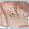 Earrings Necklace 18K Gold Plated Diamond Pendant Sets Brand Element Fashion Rhinestone Jewelry Set For Women Wedding Party 508 Q2 Dhjcv