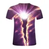 Męskie koszule 3d Print Starry Sky Men Shirt Kolorowa koszulka z krótkim rękawem letnia streetwear mody mis męskie
