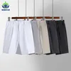 Pantalones cortos para hombres 2022 Hombres de verano Negocio Formal Chino Oficina Longitud de la rodilla Casual Corto Masculino Color Sólido Marca delgada Gris Plus Tamaño 28-40 Y2302