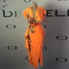 Feestjurken Vestido longo chic avondjurk gewaad de soiree pailletten formele oranje dop huls lange midi kalf jurk abiye 230208