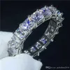 Juego de anillos de boda de corte princesa ovalado de Plata de Ley 925 auténtica de lujo para mujer, banda de compromiso, joyería de eternidad, Zirconia R4975 P0818