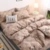 Yatak takımları çiçek baskı desen seti nordic çift ikiz yatak örtüsü kapak ev dekor yatak keten yatak klothes yetişkin