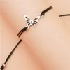 Charmarmband 2 st/set matchande ihålig fjäril handrep för par mamma dotter justerbar sladd meningsfull gåva