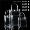 Bolsas de embalaje limitadas 10 unids / lote transparente PVC regalo Tote Embalaje con lazo de mano Bolso de plástico transparente Bolsa de ropa con cierre Drop de DHVWF