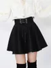 Skirts Autumn Winter Harajuku Punk Style Black And White High Waisted Lace-Up Sexy A-shaped Pleated Charming Plus Size Skirt Short