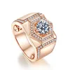 Wedding Rings Adjustable Hexagon Moissanite Ring Plated Platinum And Rose Gold