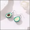 Pendant Necklaces Fruit Avocado Earrings Dangle Necklace Keychain Set For Women Girl Creative Soft Y Cute Charms Party Gifts Drop De Dhavy