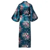 Dames slaapkleding Bloem Vrouwen Kimono Robe Lingerie Long Casual Bathrobe jurk sexy satijnen huiskleding nachtkleding nalatig