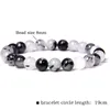 Strand Noir Blanc Pierre Naturelle Perlé Bracelet 8mm Agat Howlite Bracelets Yoga Énergie Stretch Pour Hommes Femmes Bijoux Cadeau