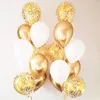 Décoration de fête 12 pouces en métal or argent ballons en latex transparent ballon de saint-valentin anniversaire de mariage ballons anniversaire 1