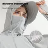 Racingjackor Ice Silk Women Sun Protection Anti-ultraviolet Thin Sunshade Breattable Hooded Tops för Cycling Fitness