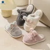 Slipper Children Cotton Slippers Girls Boys Warm Winter Indoor Household Mum Dad Shoes Furry For Kids AntiSlip Soft Sole Miaoyoutong 230208