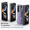 FOLD4 COSS TELEFELE TELEFOONS CRASHPROVEN MOBILEPHONE SHELL BEDRIJF Zakelijke niet-slip Elastische telescopische polsband Pen Fijn gat Scrub Volledige beschermerafdekking voor Samsung Z Fold3