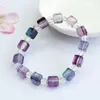 Strand Natural Fluorite Bracelet Color Cube Sugar Jewelry Ornament