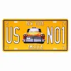 American License Plate Metal Painting USA Vintage Metal Tin Signs Route 66 Car Number Plaque Poster Motor Bar Club Wall Garage Home Decoration 15*30cm 30X15CM w01