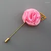 Fiori decorativi 5 pezzi / lotto Forniture per matrimoni Sposo Boutonniere Party Prom Uomo Corpetto Raso di seta Rosa Asola Moda Uomo Spilla