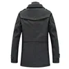 يمتزج الرجال في فصل الشتاء معطف الأزياء الدافئة سميكة مزدوجة الوقوف من طوق الرياح الرياح غير الرسمية Outwear Overcoat Business Parka Male Black 230207
