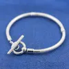bracelet jewlery for women MYBEBOA 925 Sterling Silver Bracelet Butterfly Buckle T-bar Heart Shaped Moment Paving Link Snake Chain DIY Set Charm Beads