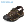 Sandalen MIXIDELAI Große Größe Echtes Leder Männer Sandalen Sommer Männer Schuhe Strand Sandalen für Mann Mode Marke Outdoor Casual Turnschuhe 230208