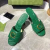 Talon moyen femmes pantoufles en cuir chaussures de mode designer de luxe usine sexy pointu sandales d'été à bout ouvert 5cm talon haut taille 35-42 avec boîte